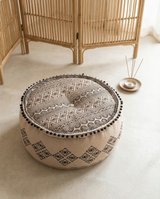Black Gypsy Geometric Ottoman Pouf
