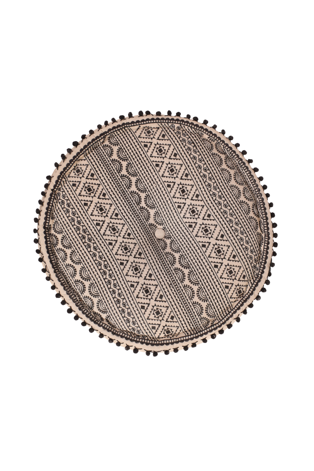 Black Gypsy Geometric Ottoman pouf