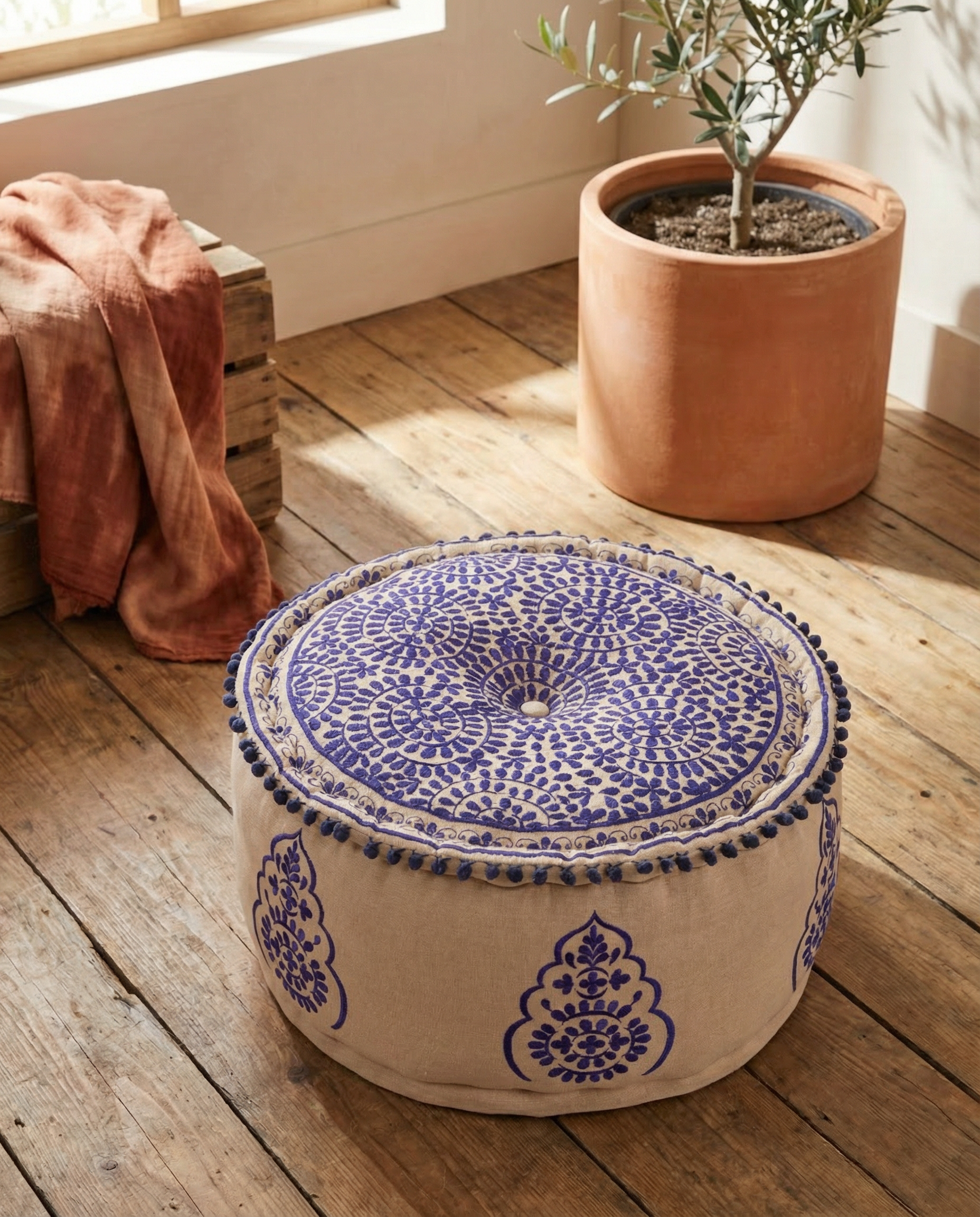 Blue Euphoria Ottoman pouf