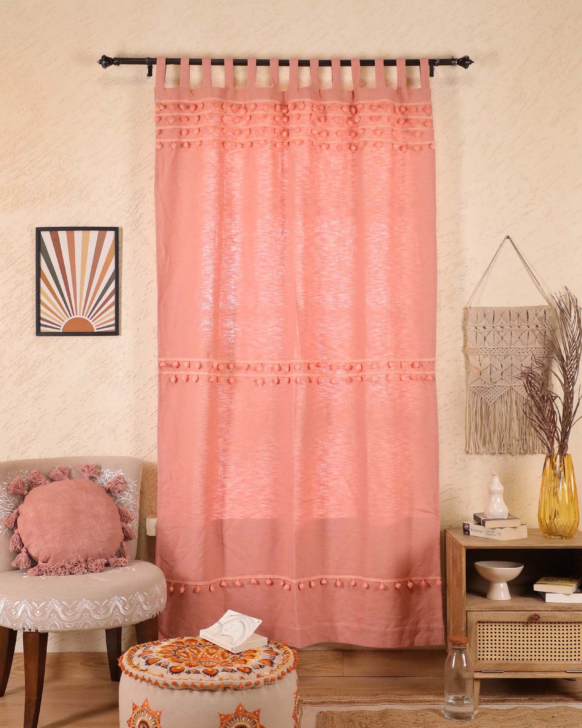 Fiesta Pom Poms Curtain - Set of 2