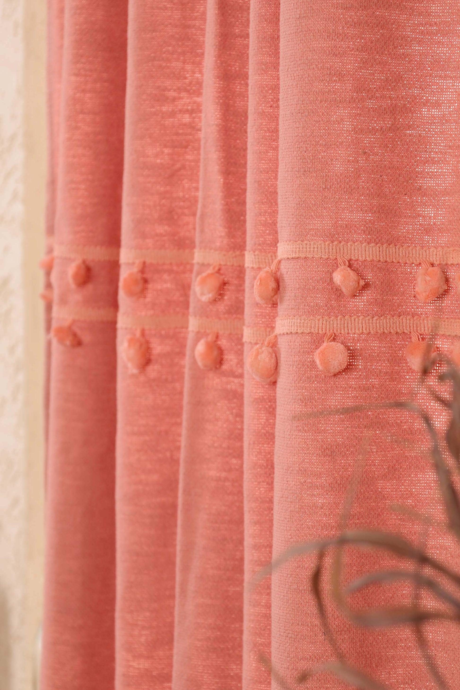 Fiesta Pom Poms Curtain - Set of 2