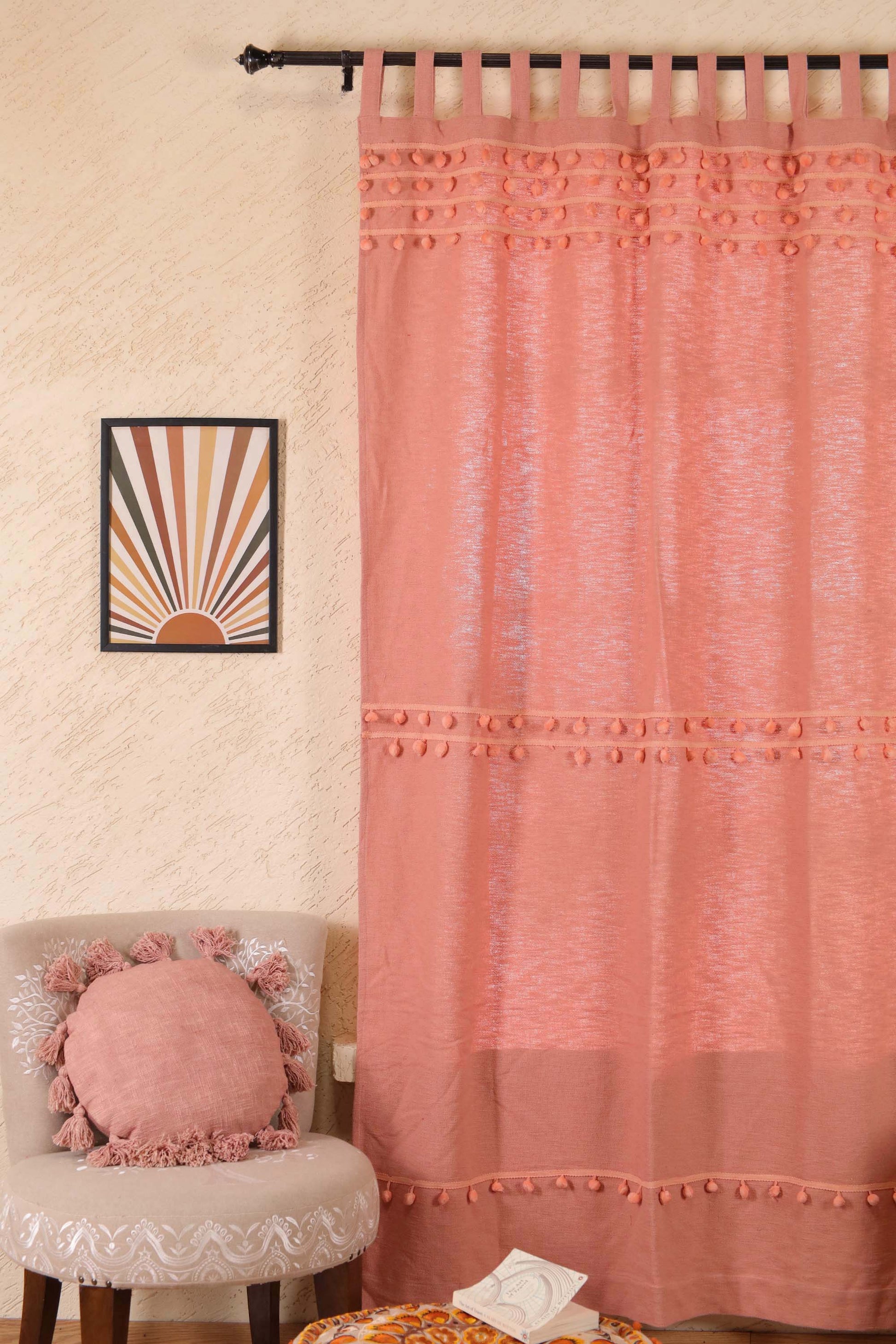 Fiesta Pom Poms Curtain - Set of 2