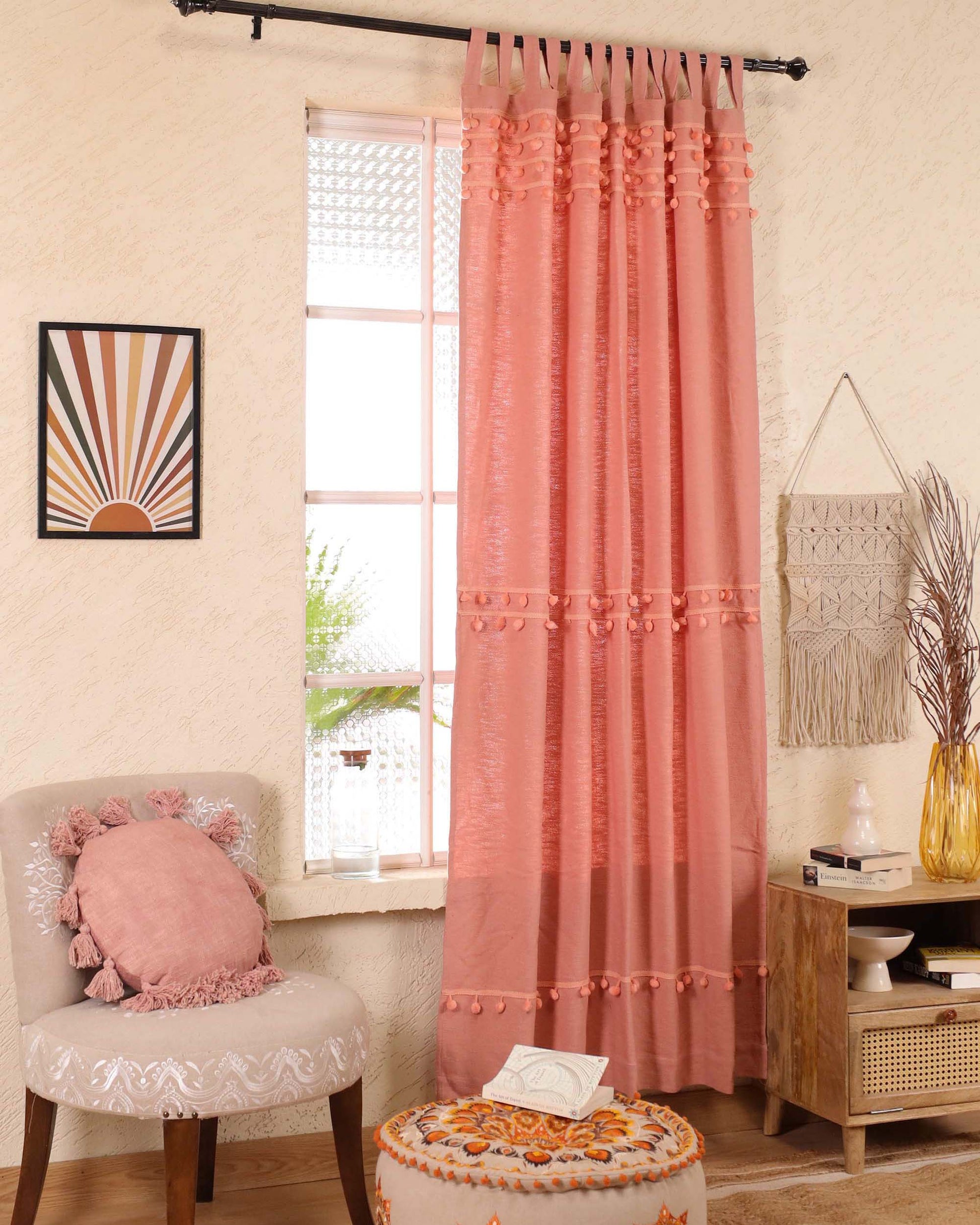 Fiesta Pom Poms Curtain - Set of 2