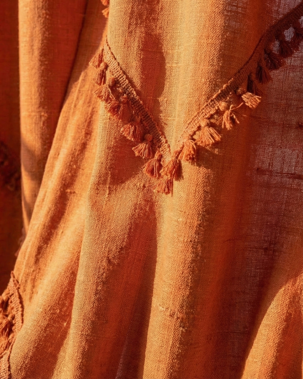 Burnt Orange Sunshine Window Curtain - Set of 2