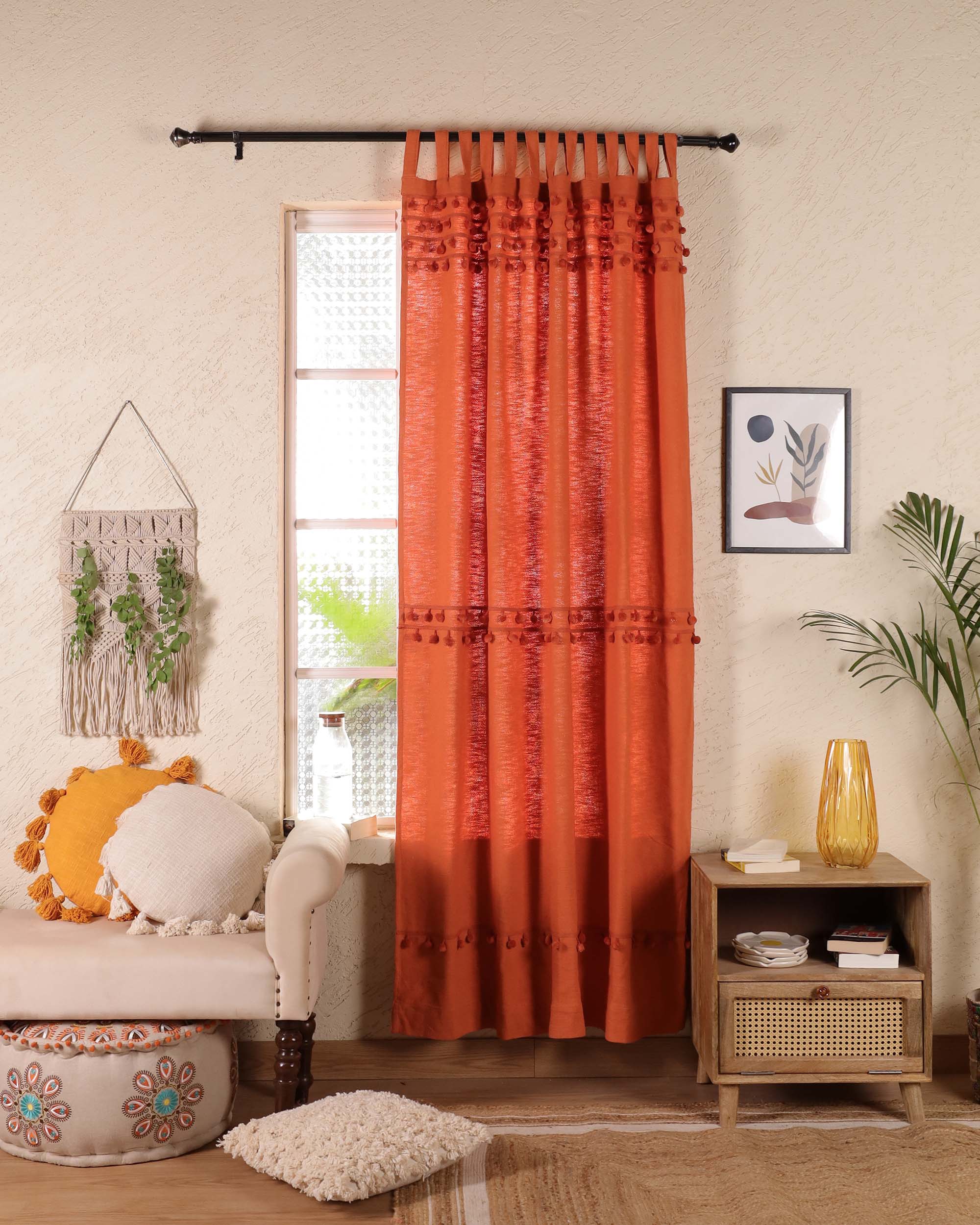 Fiesta Pom Poms Curtain - Set of 2