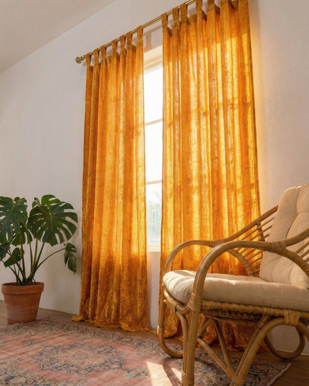 Gold Velvet Noir Curtains - Set of 2