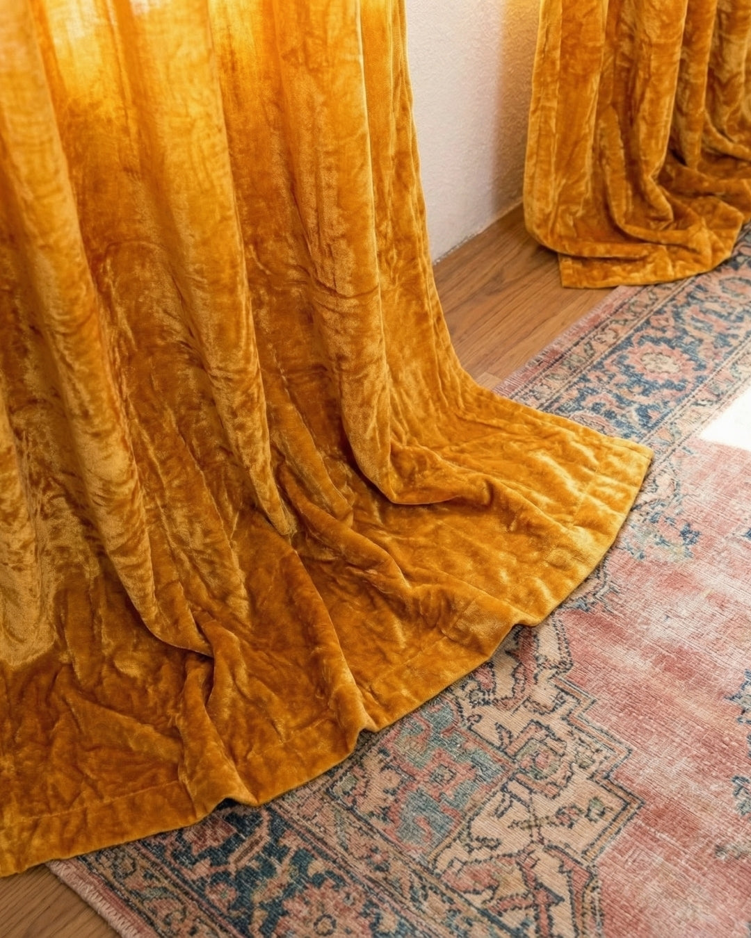 Gold Velvet Noir Curtains - Set of 2