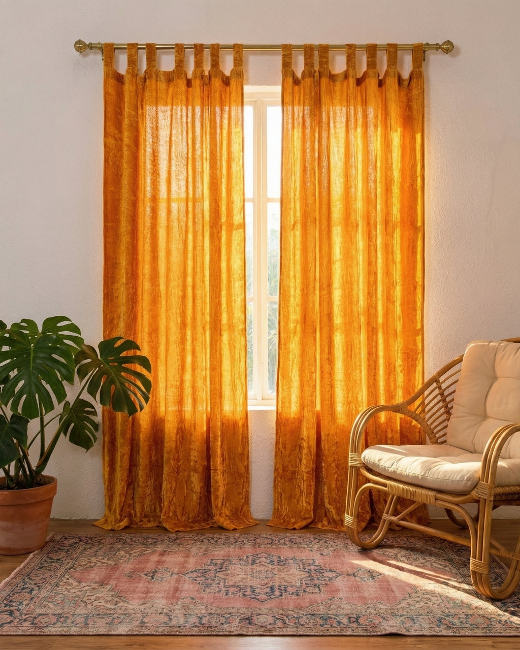 Gold Velvet Noir Curtains - Set of 2