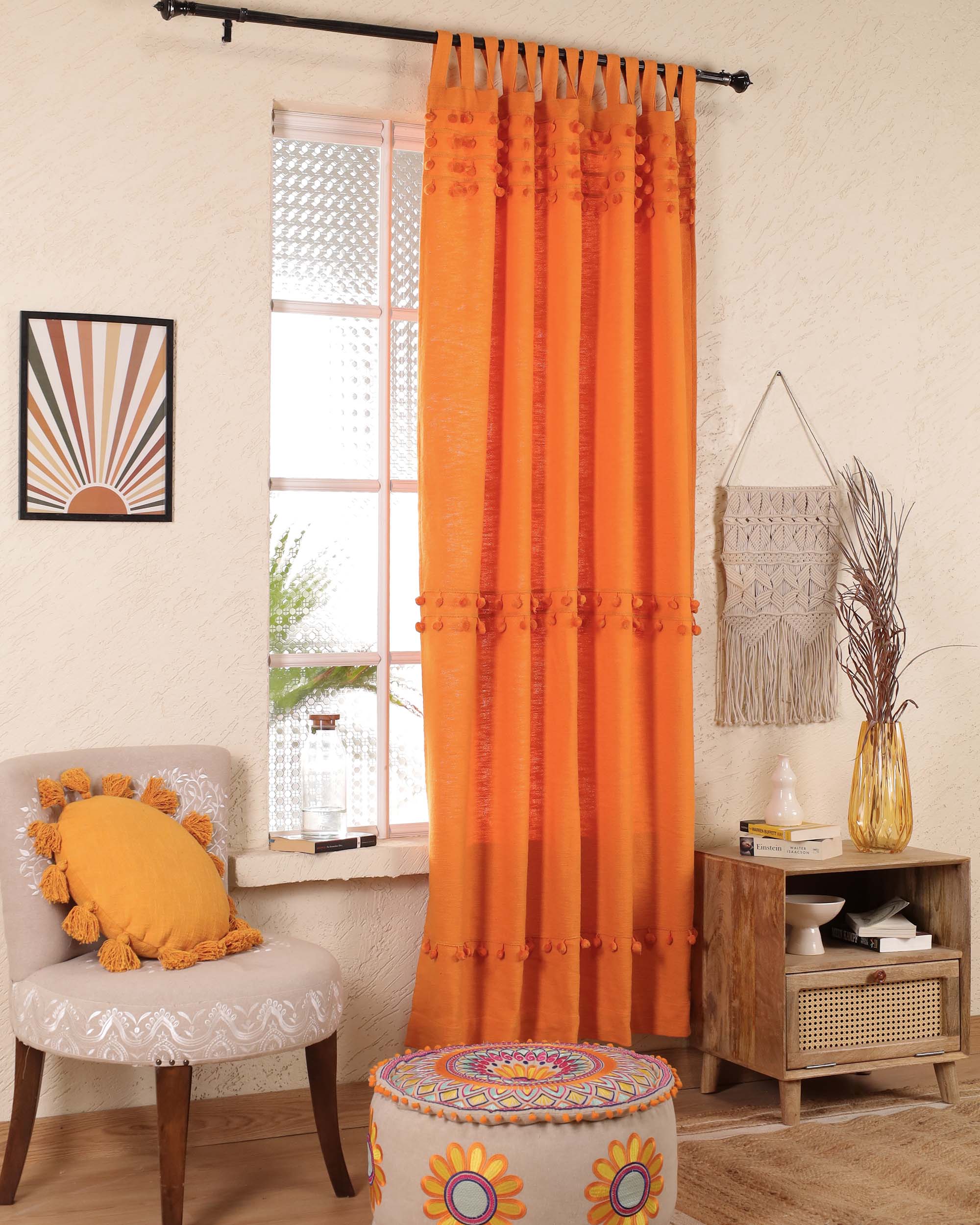 Fiesta Pom Poms Curtain - Set of 2