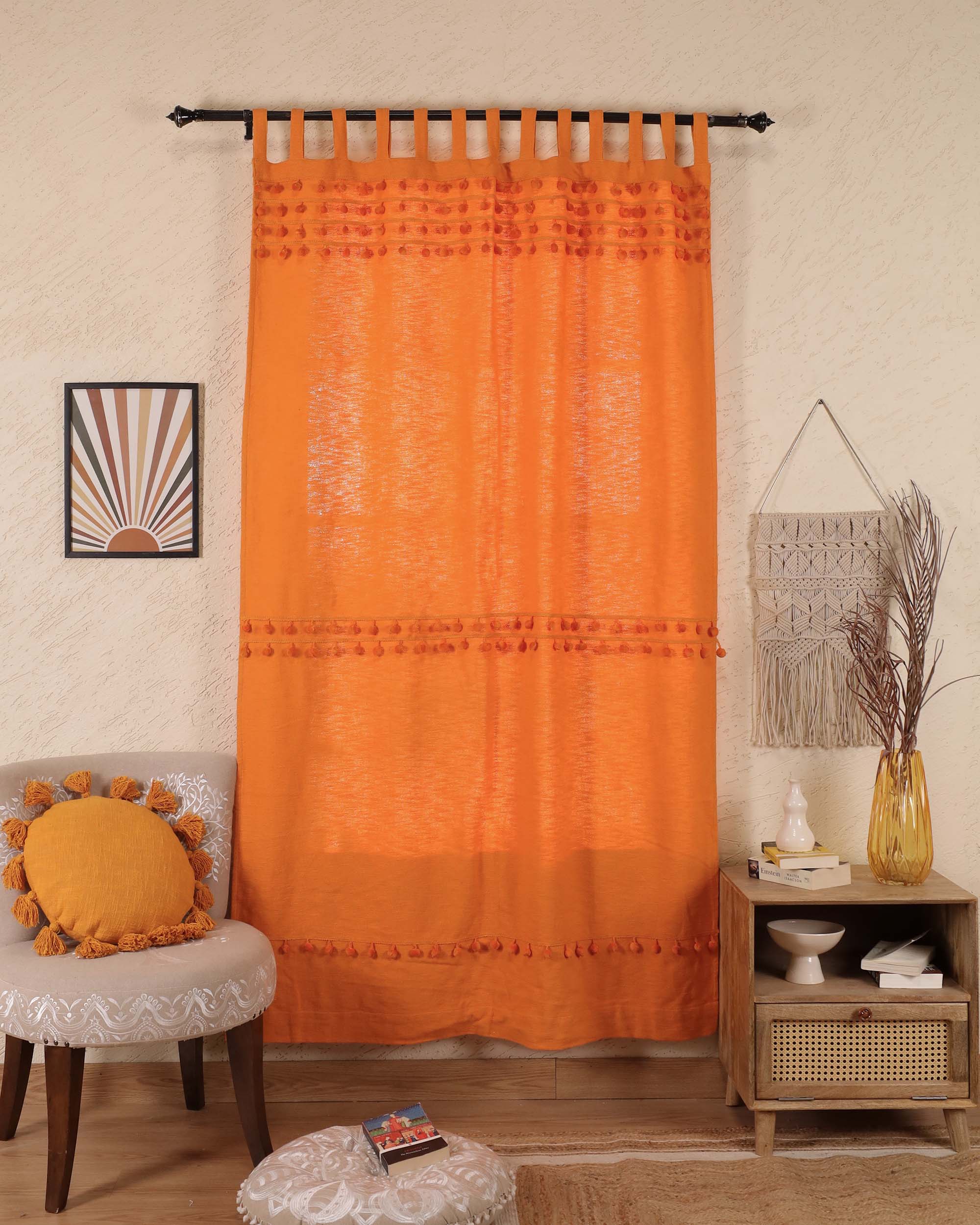 Fiesta Pom Poms Curtain - Set of 2