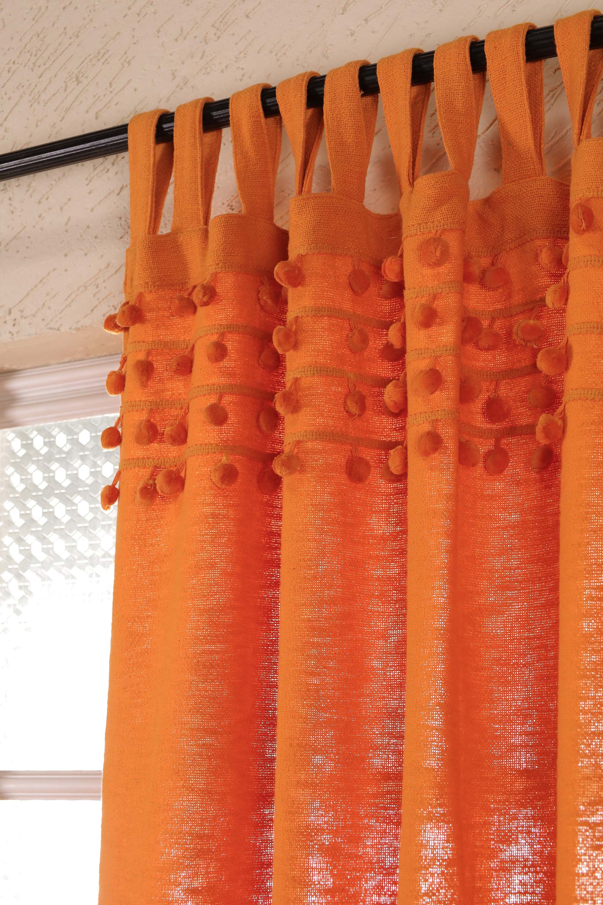 Fiesta Pom Poms Curtain - Set of 2