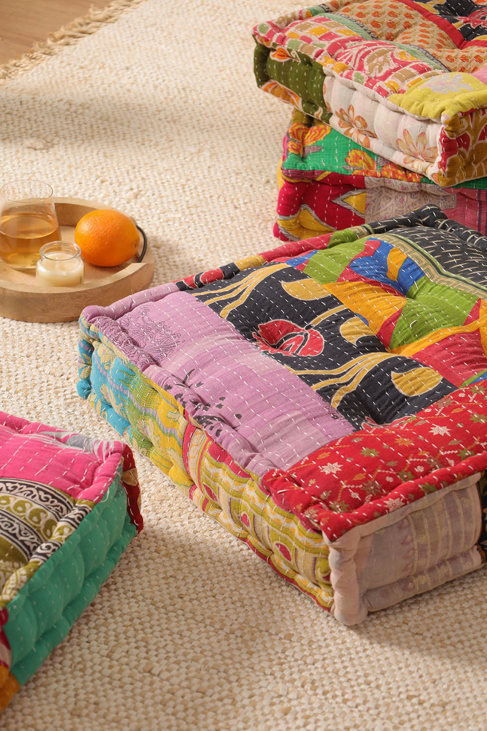 Kantha Patchwork Floor cushion