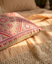 Pink Mirrorwork Magic Long Pillow