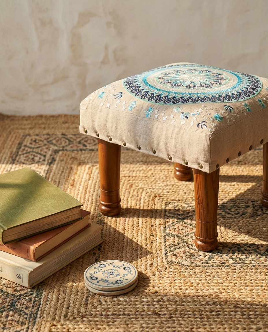 Coastal Comfort Footstool