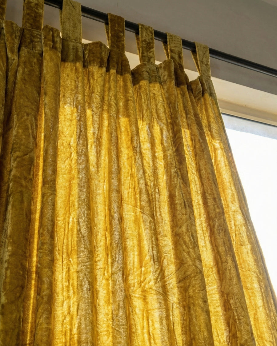 Mustard Velvet Noir Curtain