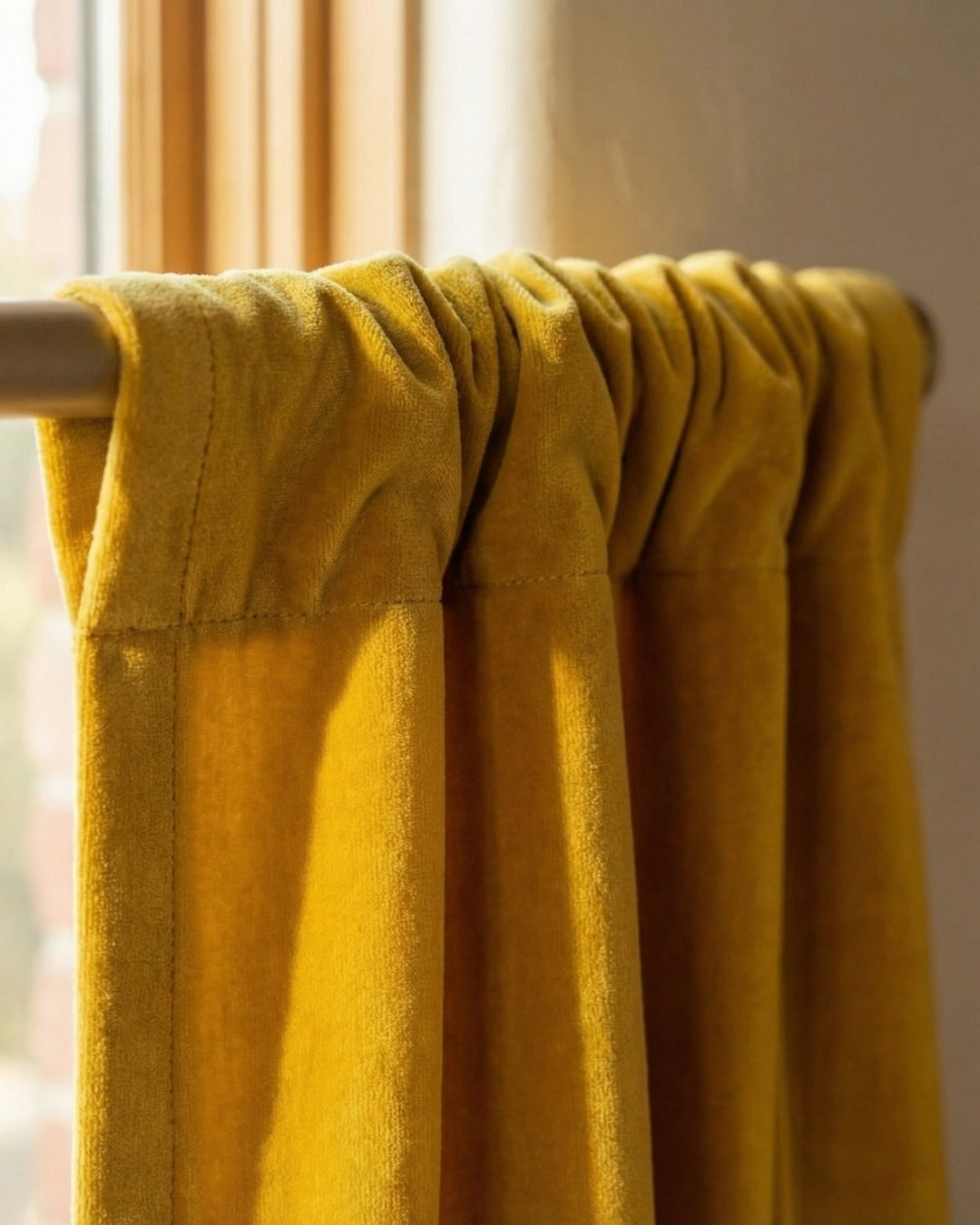 Mustard Velvet Serenity Curtains - Set of 2