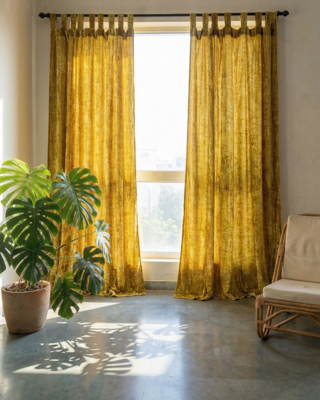 Mustard Velvet Noir Curtains - Set of 2