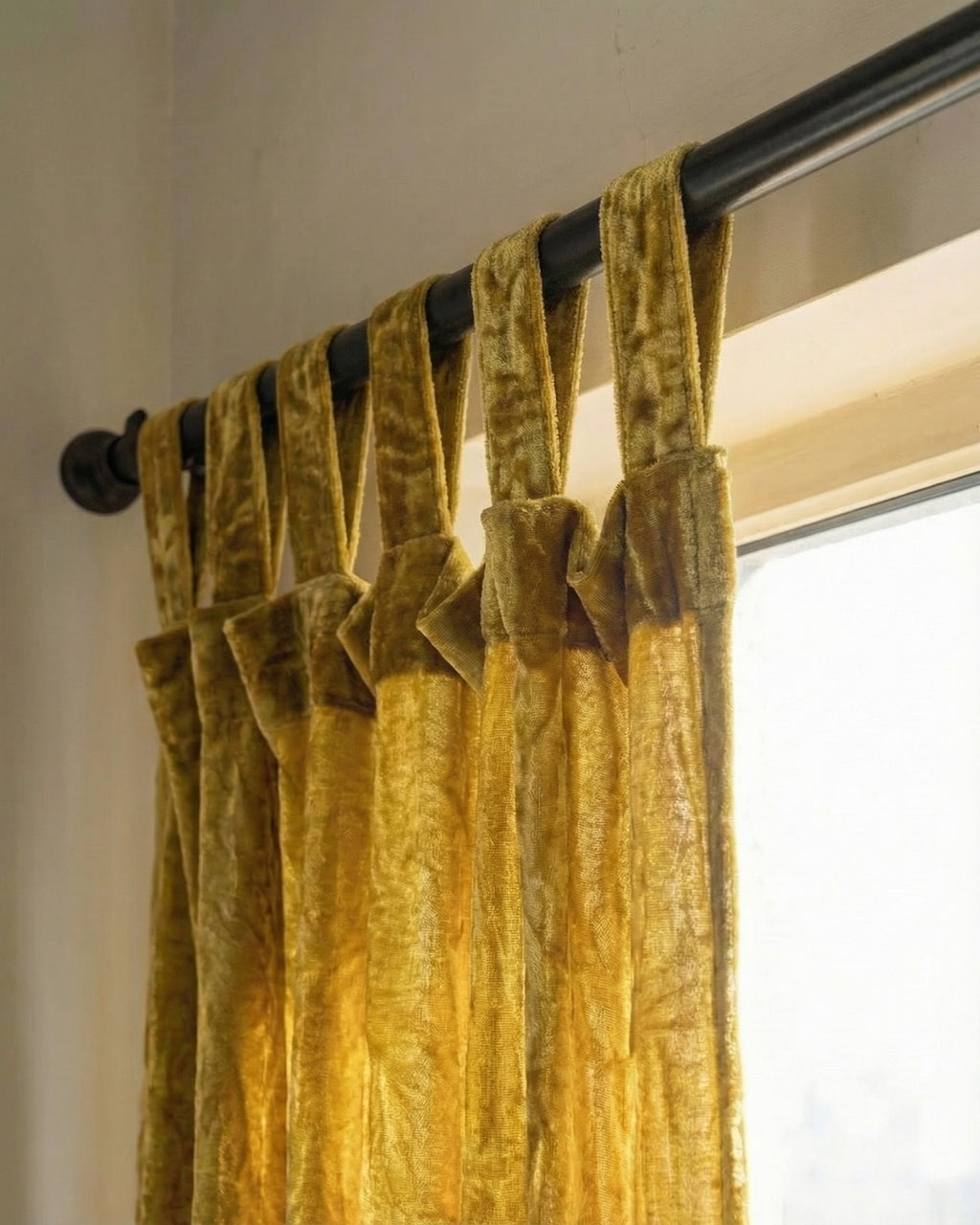 Mustard Velvet Noir Curtains - Set of 2