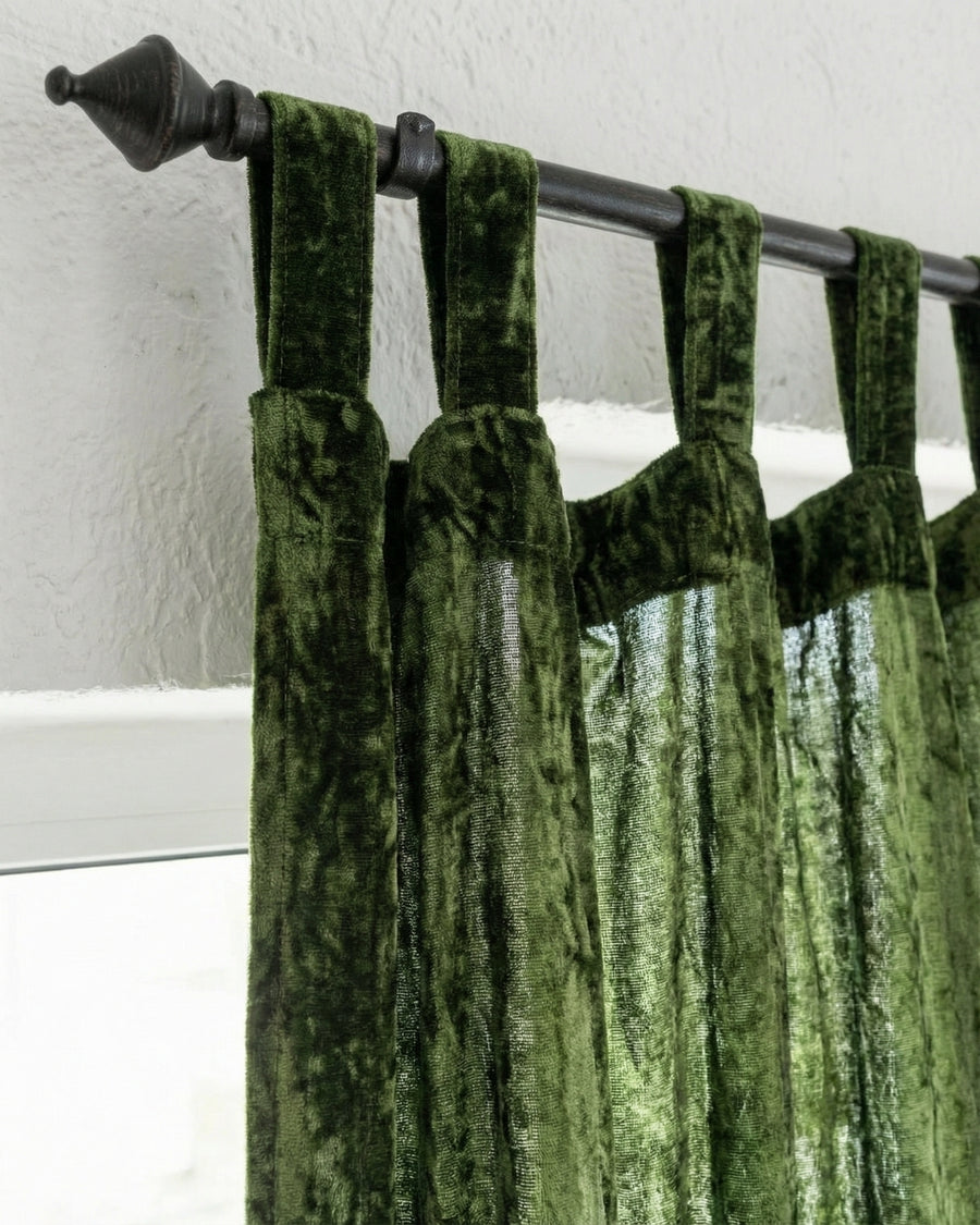 Olive Green Velvet Noir Curtain