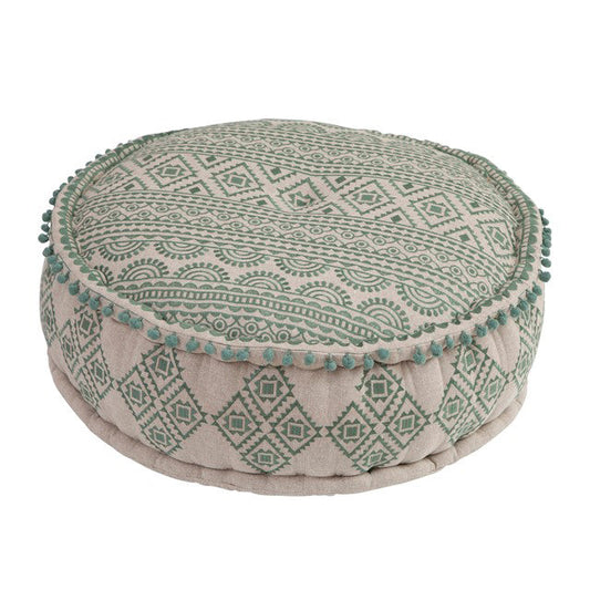 Green Gypsy Geometric Ottoman pouf - I
