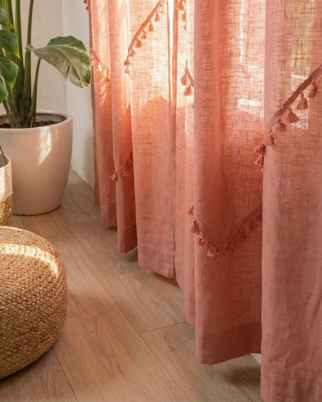 Rose Sunshine Window Curtain - Set of 2