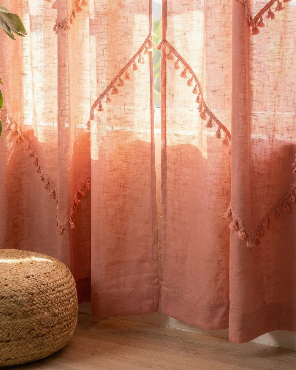 Rose Sunshine Window Curtain - Set of 2