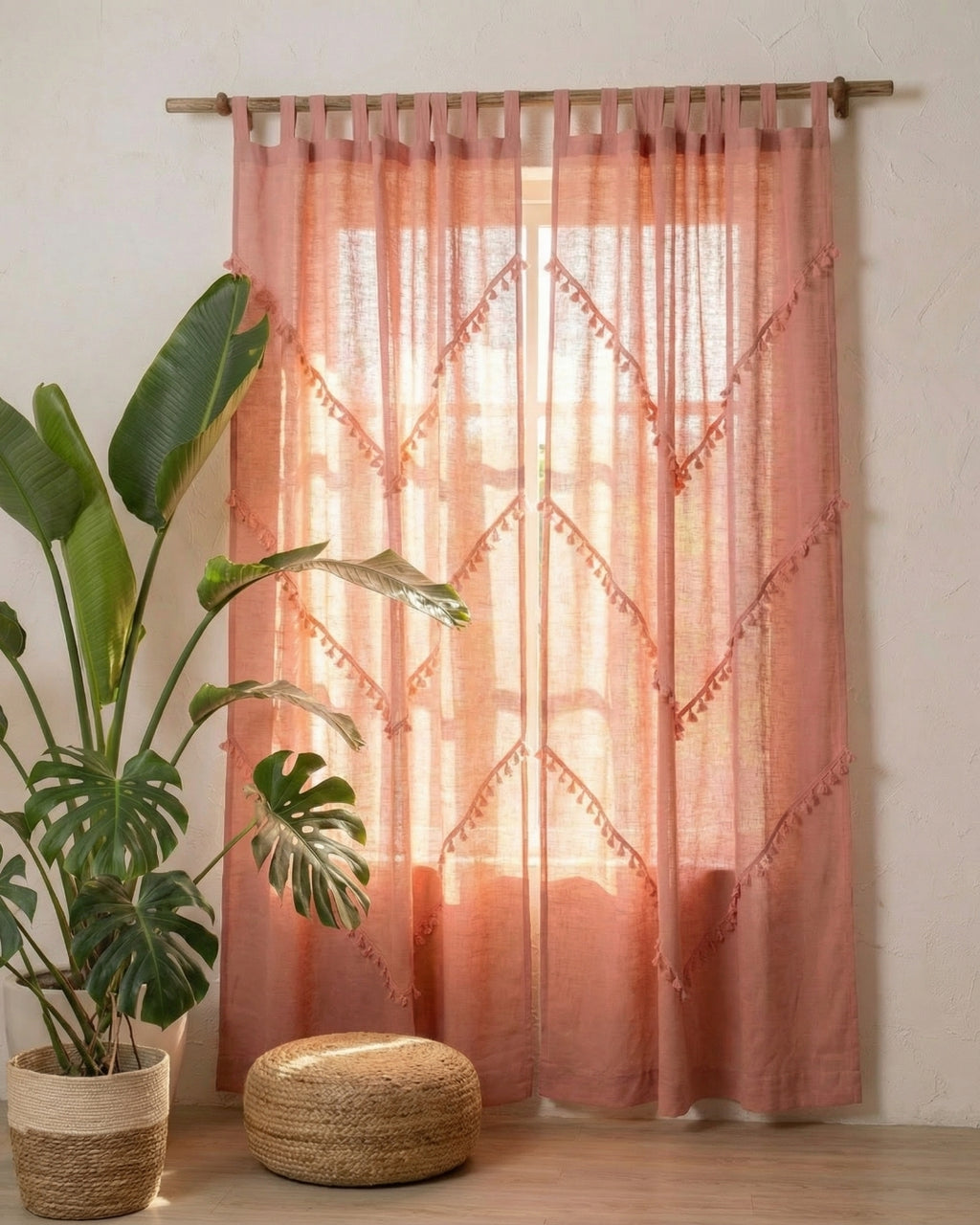 Rose Sunshine Window Curtain - Set of 2