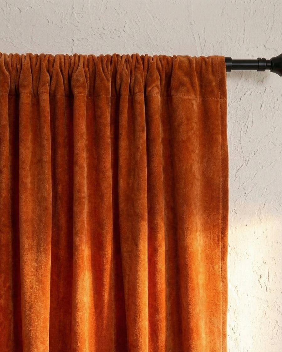 Rust Velvet Serenity Curtain