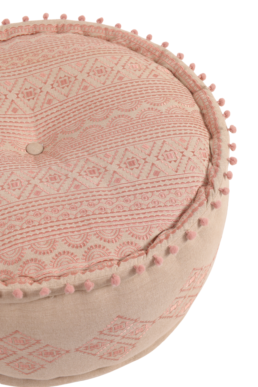 Brown Gypsy Geometric Ottoman Pouf
