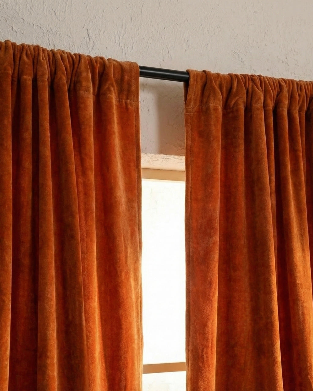 Rust Velvet Serenity Curtains - Set of 2