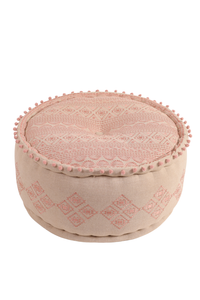 Brown Gypsy Geometric Ottoman Pouf