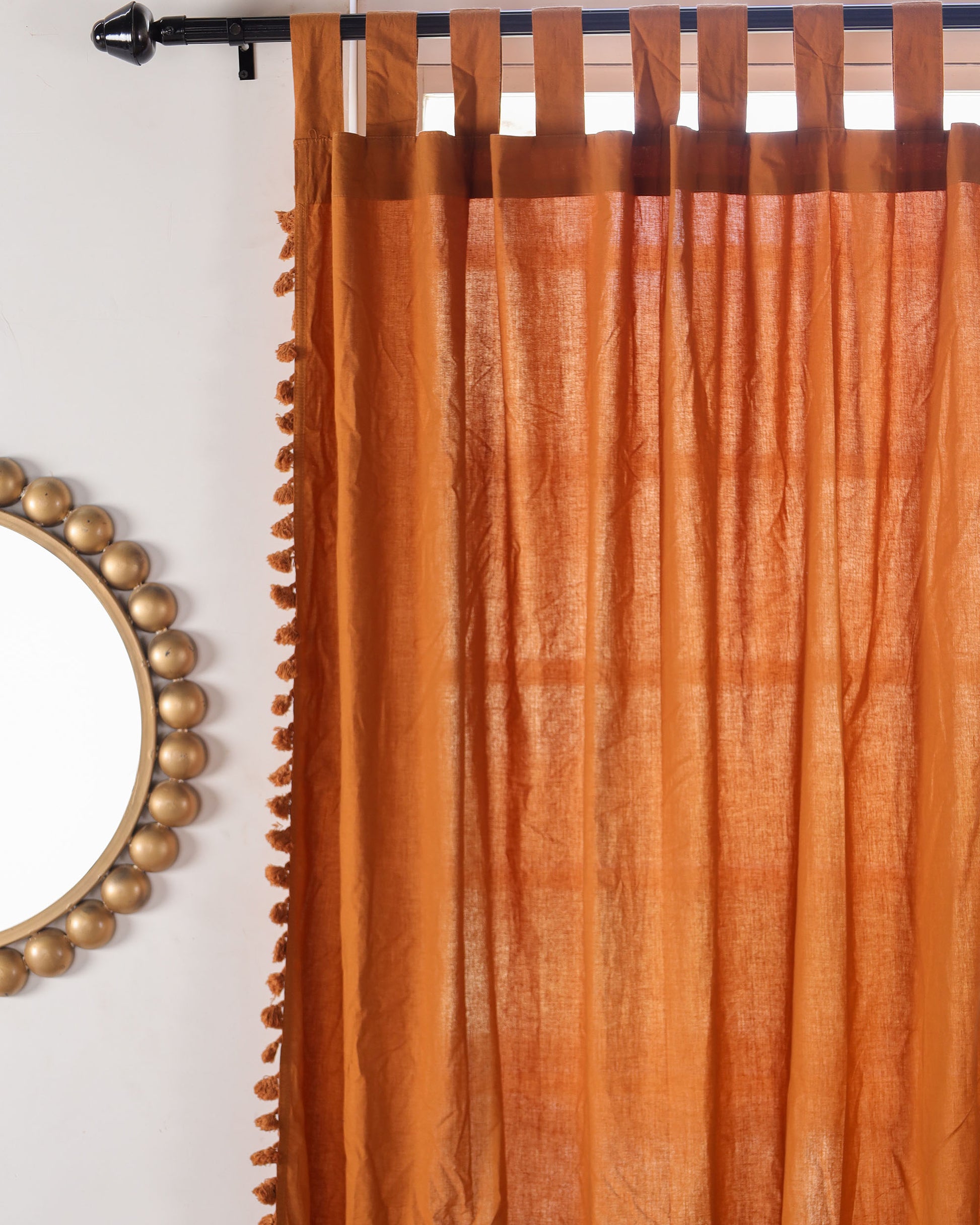 Terracotta Mahal Cotton Curtain - Set of 2
