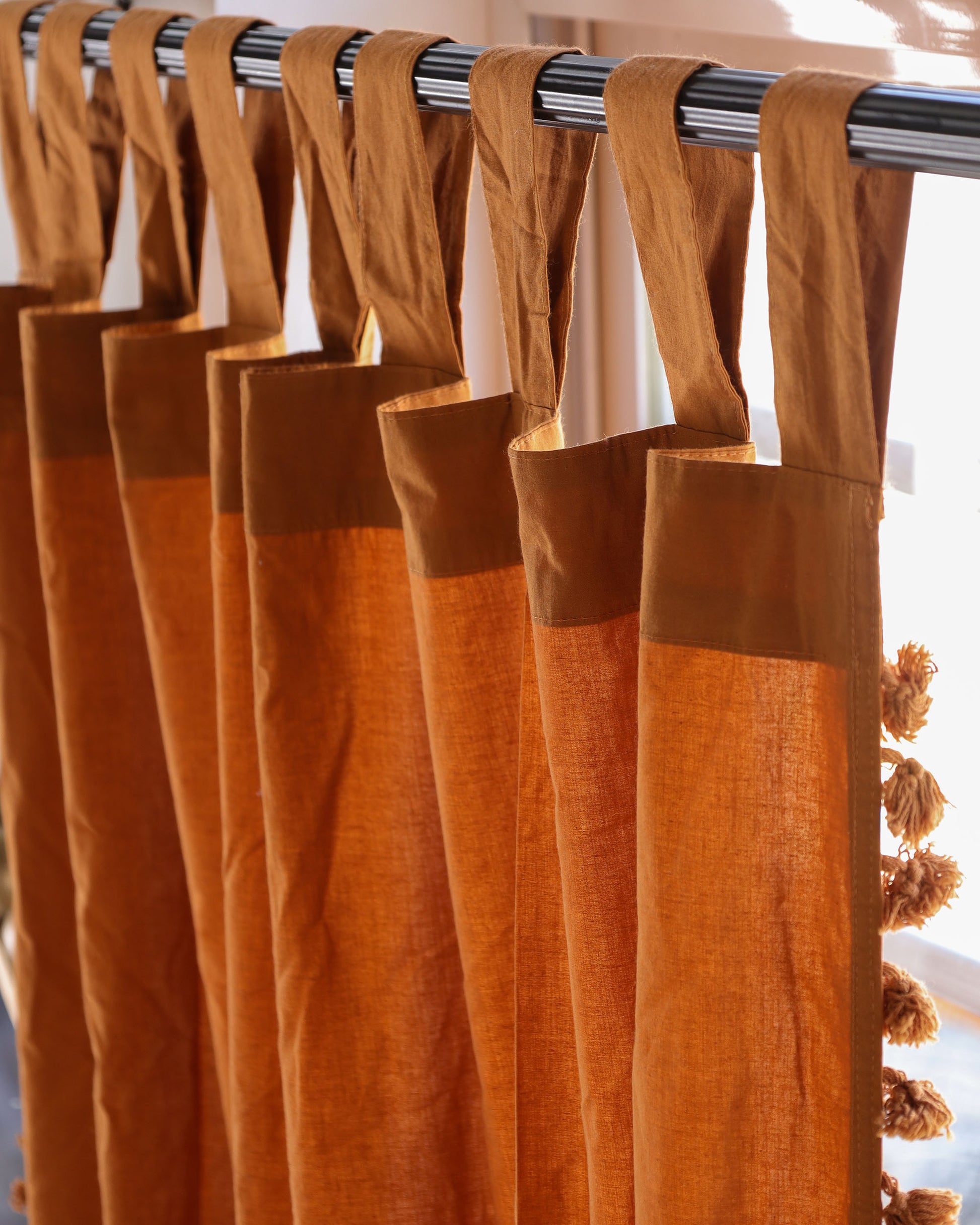 Terracotta Mahal Cotton Curtain - Set of 2