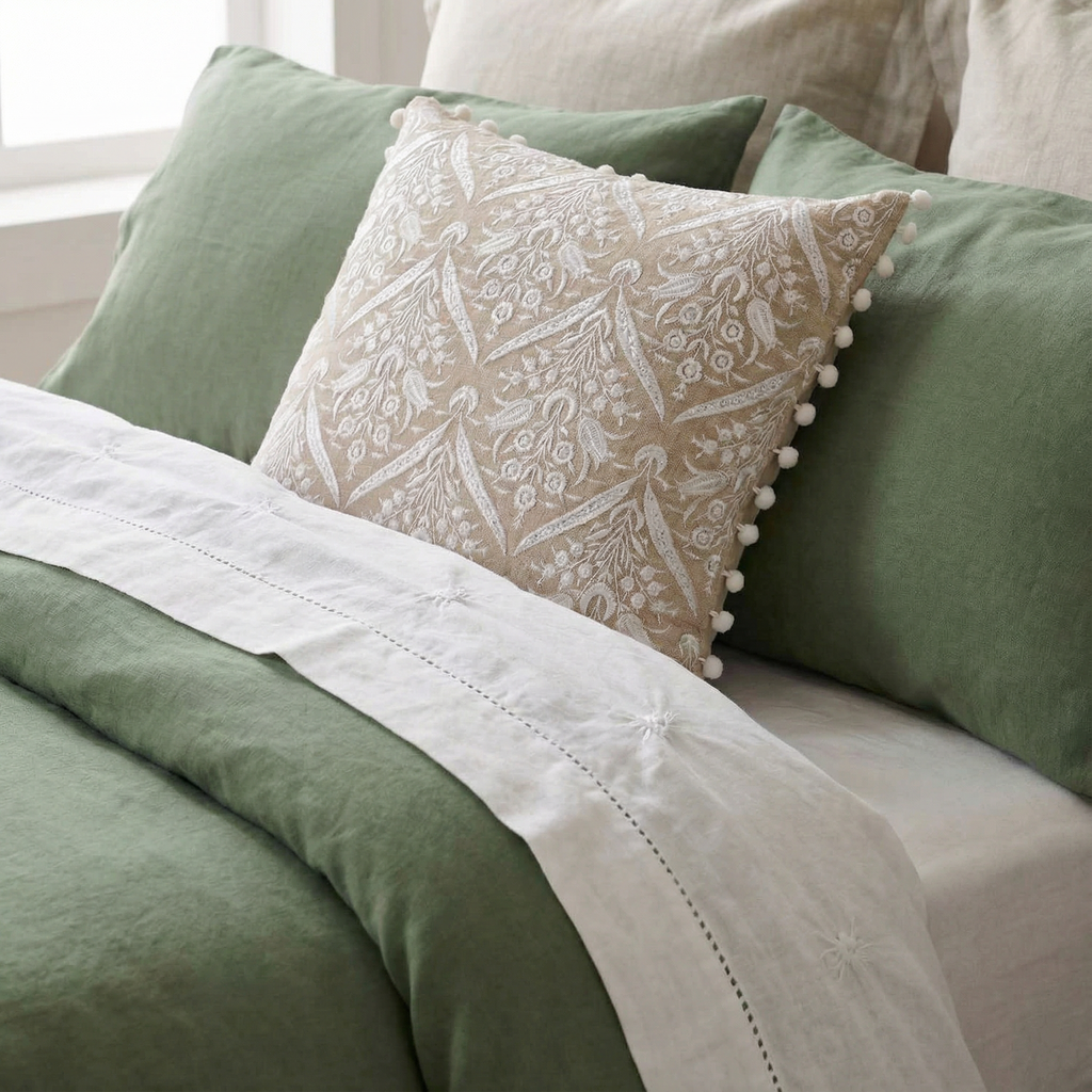 White Mahal Throw Pillow