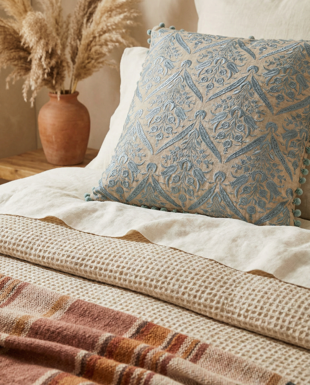 Gray Mahal Throw Pillow