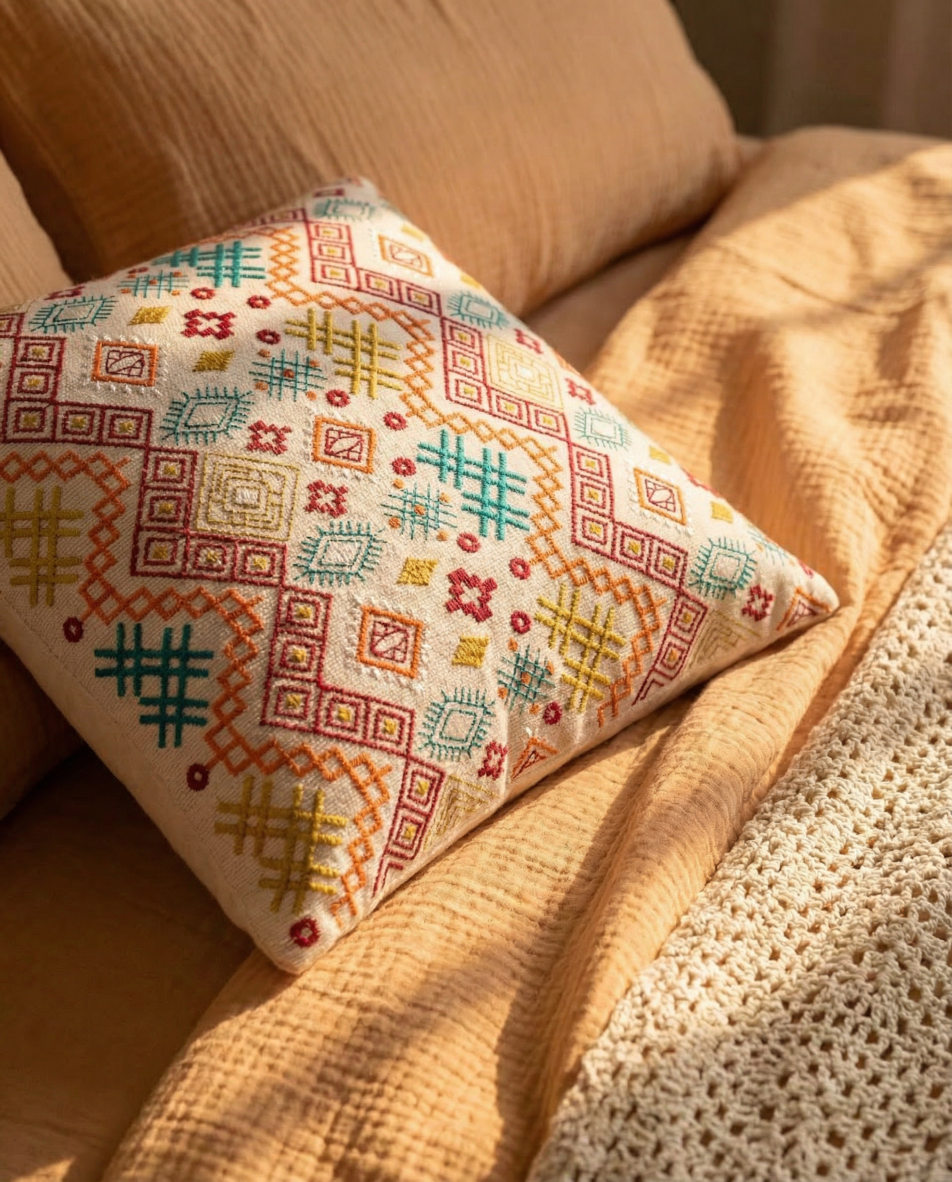 Indian Illusion Throw Pillow