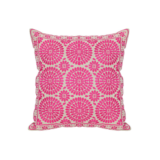 Pink Geometric Jaipur Throw Pillow Cover