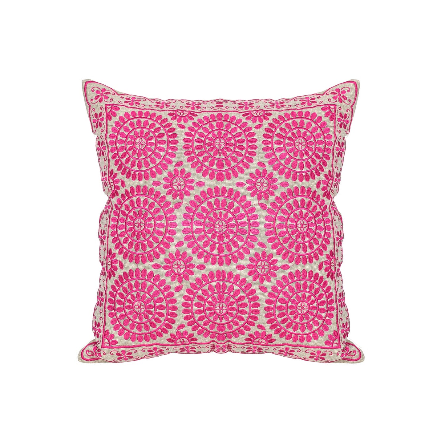 Pink Geometric Jaipur Throw Pillow Cover - I