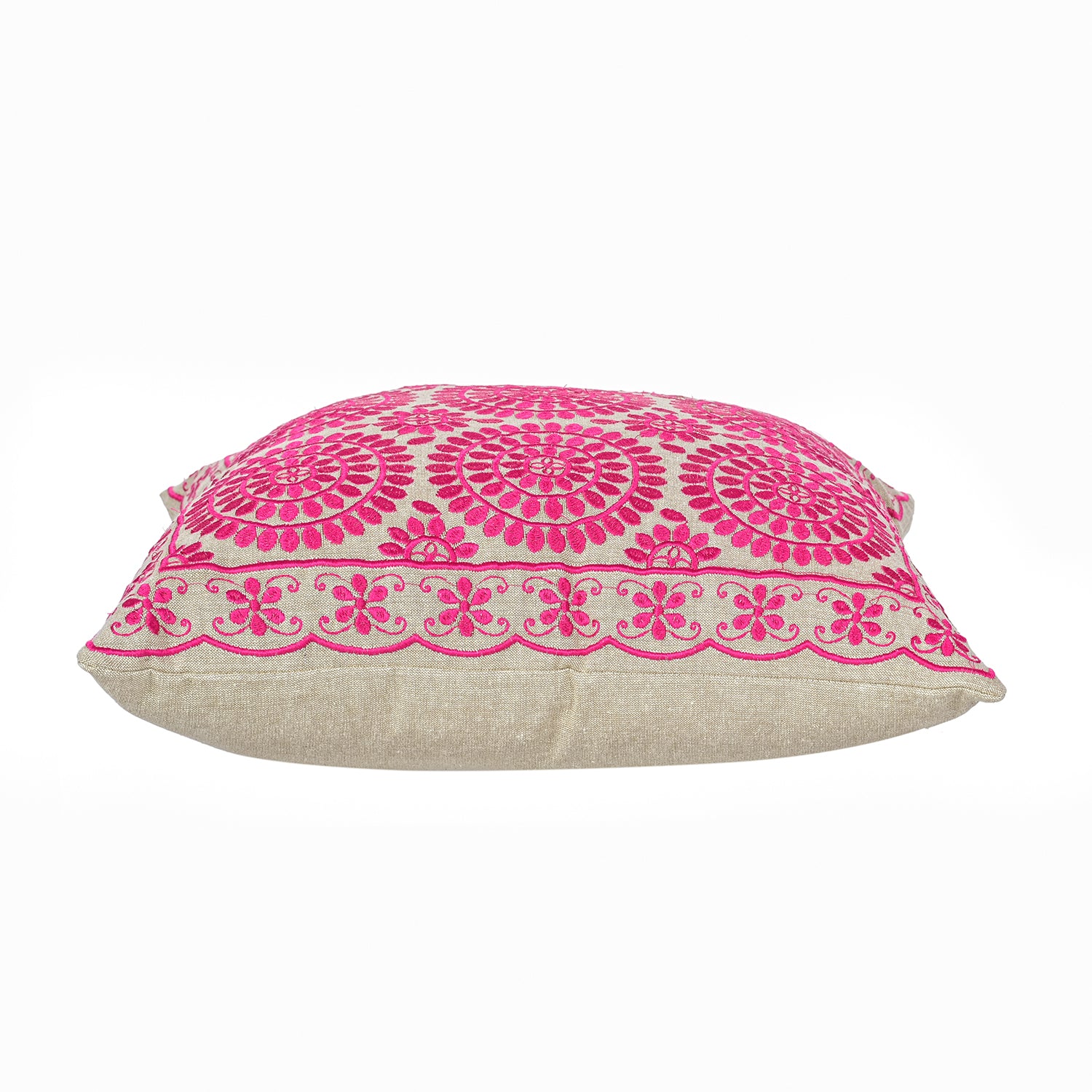 Pink Geometric Jaipur Throw Pillow Cover