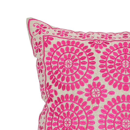 Pink Geometric Jaipur Throw Pillow Cover