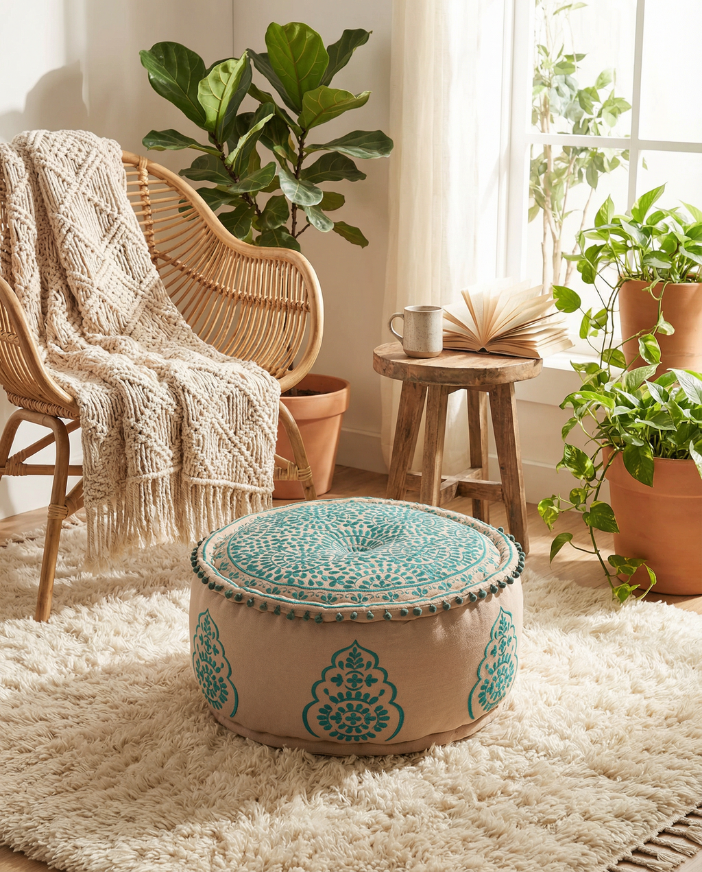 Green Euphoria Ottoman pouf