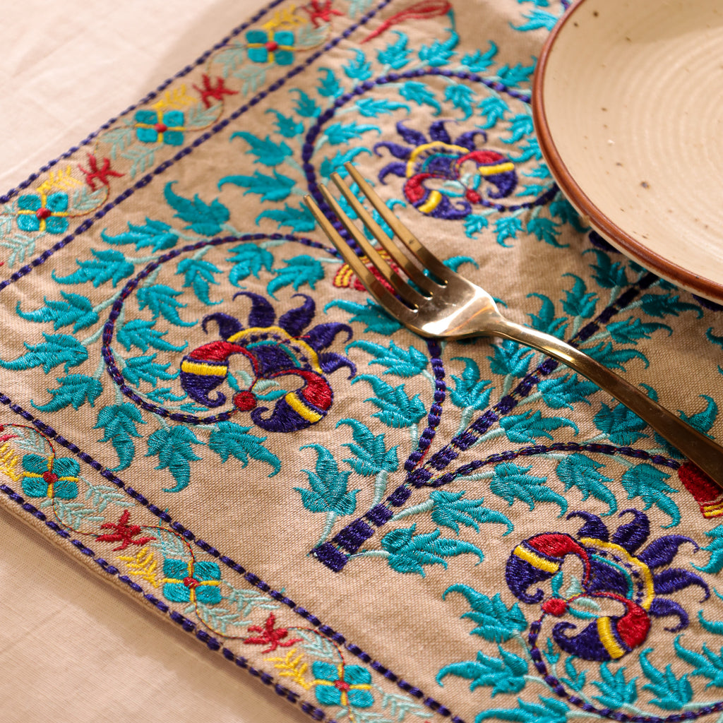 Teal Wildflower Placemat