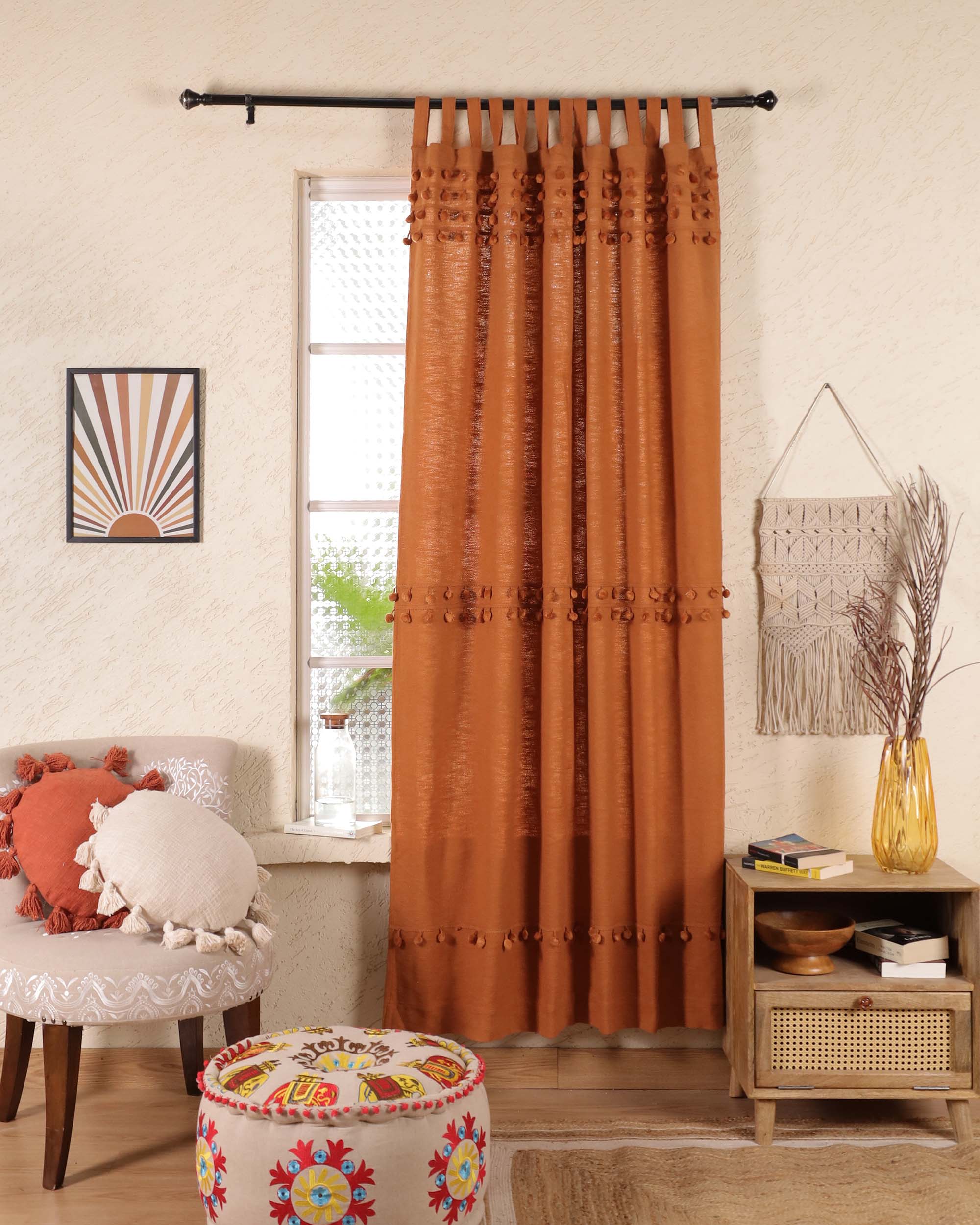 Fiesta Pom Poms Curtain - Set of 2