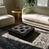 Black Velvet Haven Floor Cushion