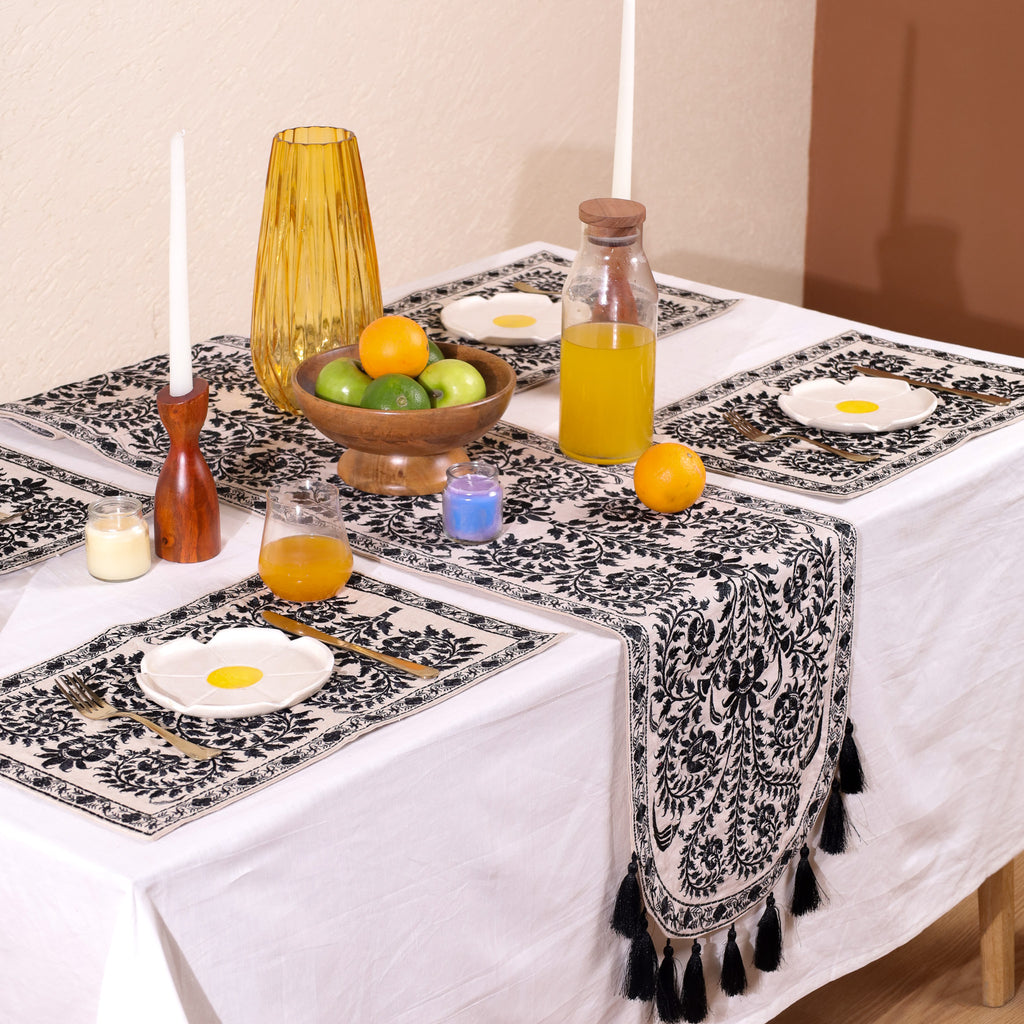 Black Wildflower Placemat