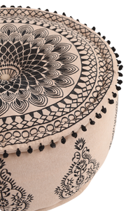Black Minimal Ottoman Pouf