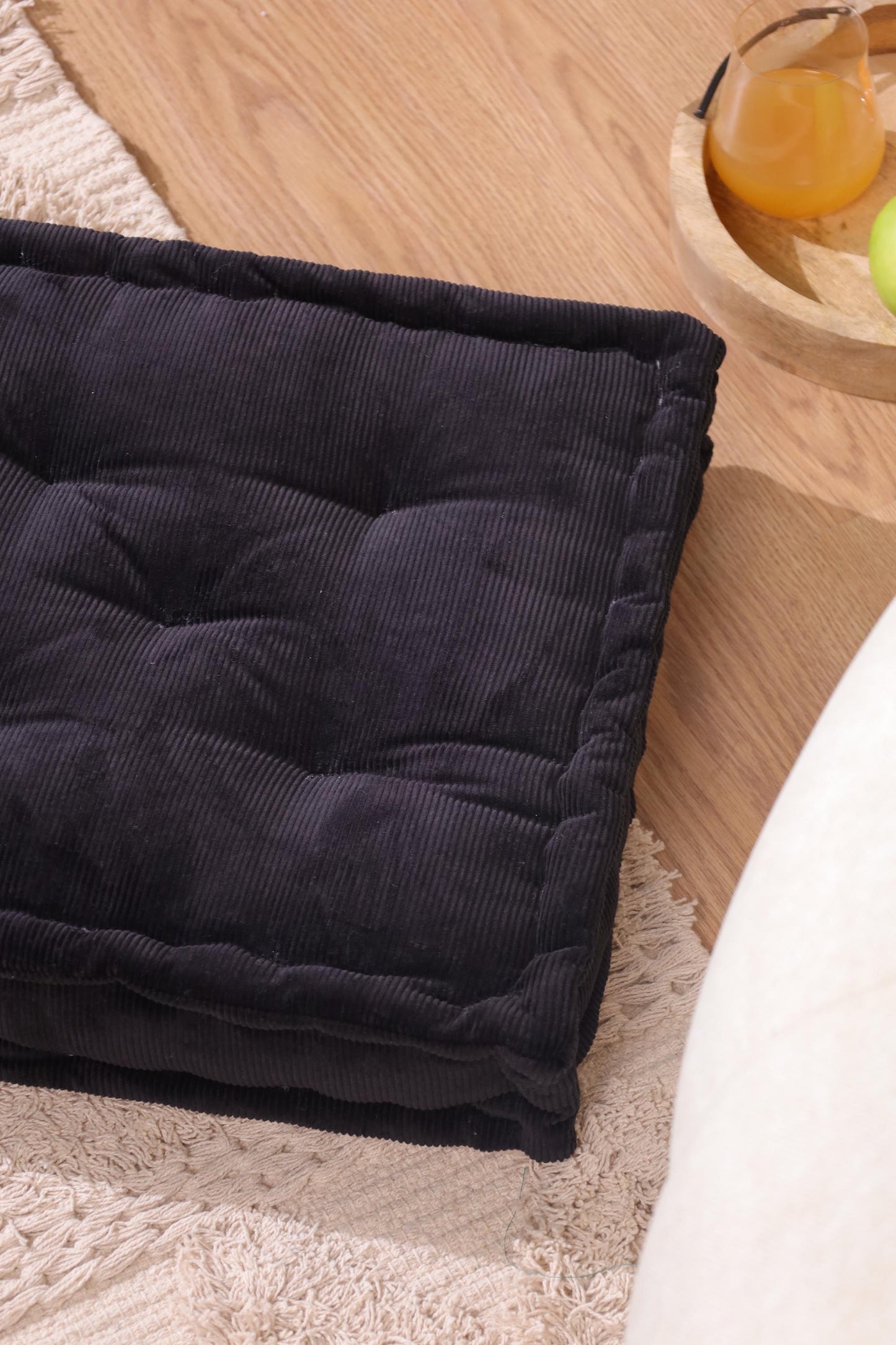 Black Dreamy Corduroy Floor cushion