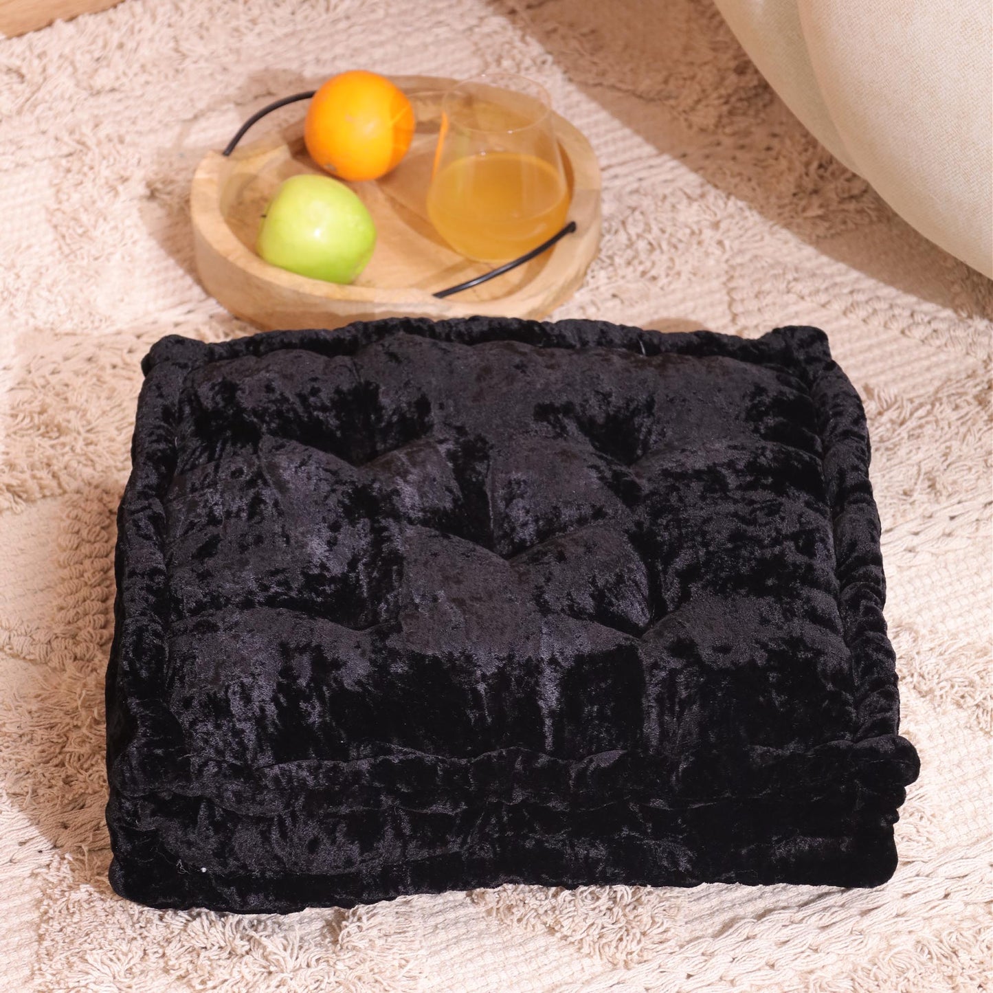 Black Velvet Haven Floor cushion