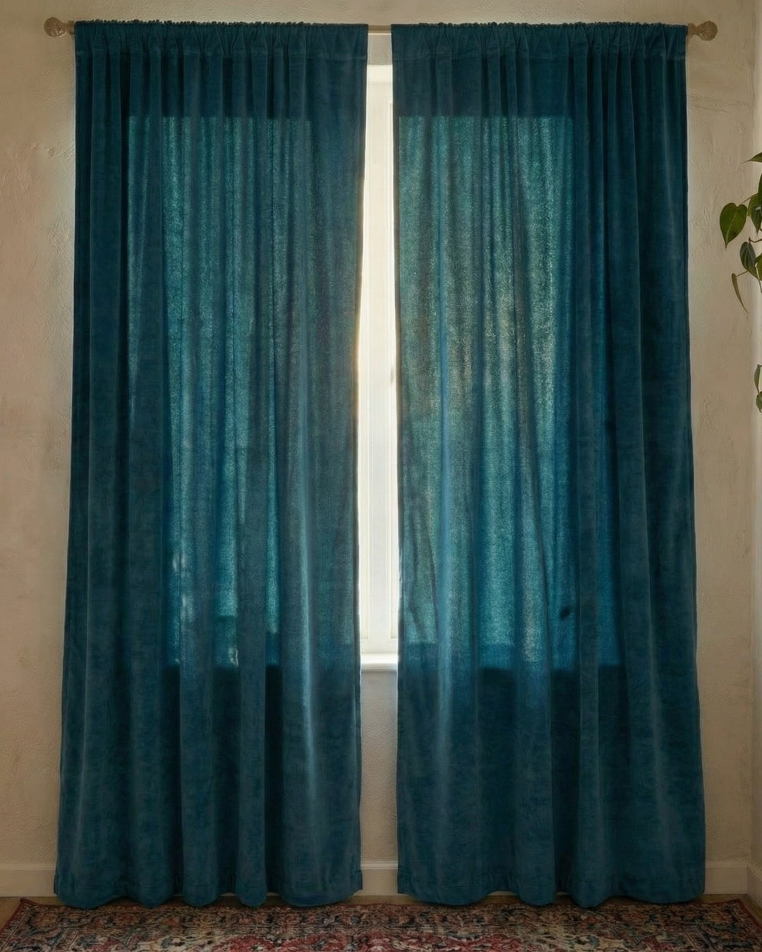 Blue Velvet Serenity Curtains - Set of 2