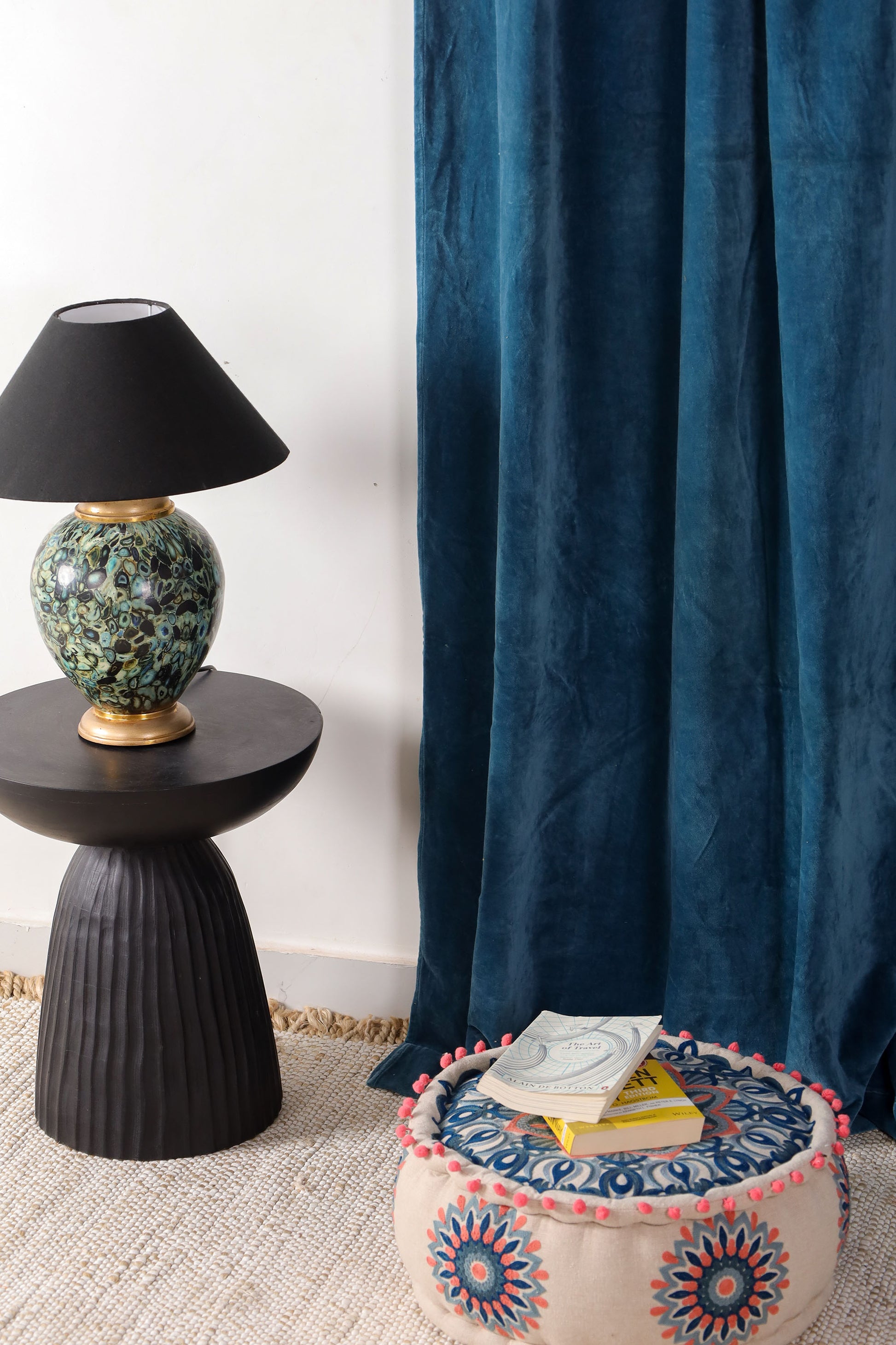 Blue Velvet Serenity Curtains - Set of 2